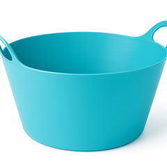 Caribbean Blue Round Plastic Party Tub with Handles ‚Äì 30L Capacity
