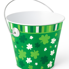 Shamrock Metal Pail Decoration for St. Patrick's Day