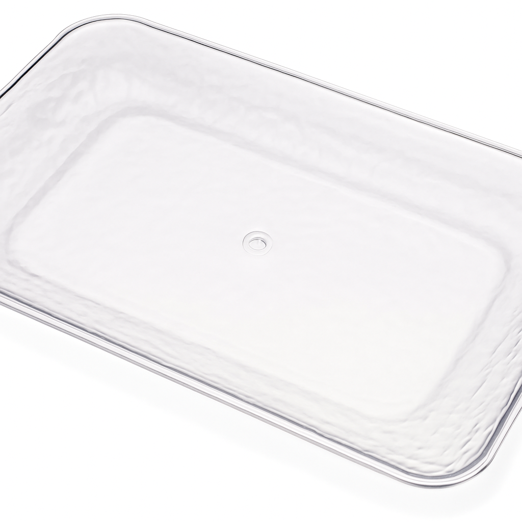 Clear Hammered Rectangular Premium Serving Tray - 12.5"