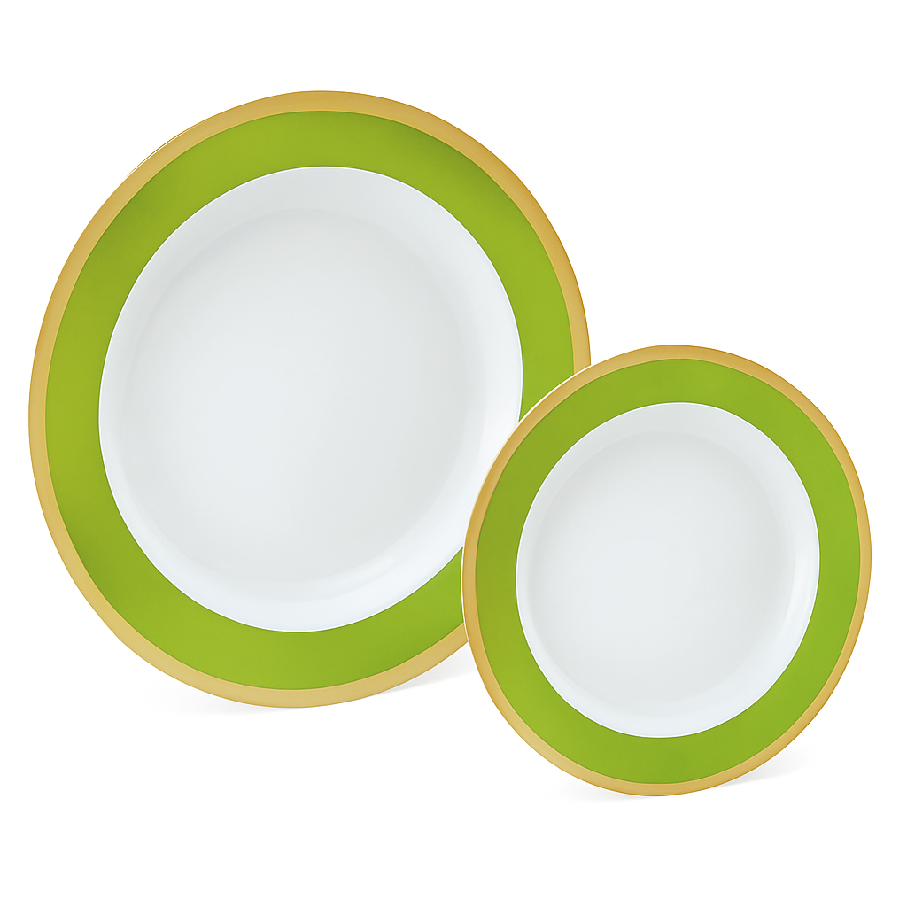 Kiwi Green Bordered Plastic Premium Plates