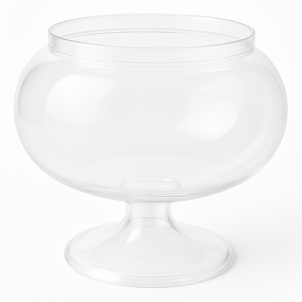 Gold Pedestal Clear Plastic Wine Glass