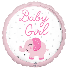Baby Girl Elephant Foil Balloon - 18in