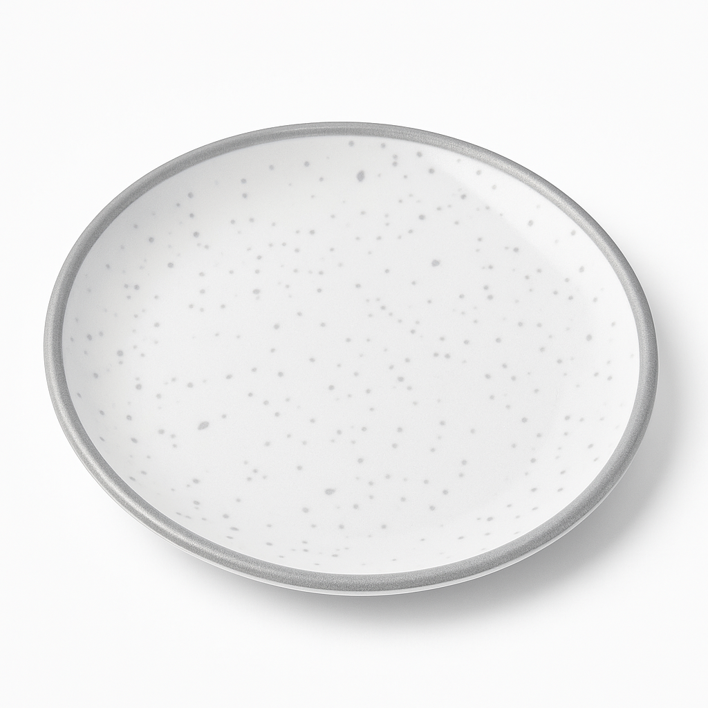 Elegant Silver Trim Melamine Appetizer Plate - 6.25 Inch