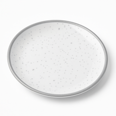 Elegant Silver Trim Melamine Appetizer Plate - 6.25 Inch