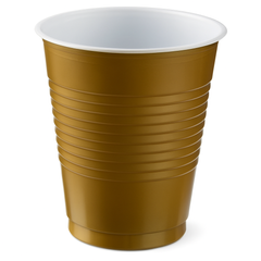 Gold Plastic Party Cups - 18oz, 16 Count