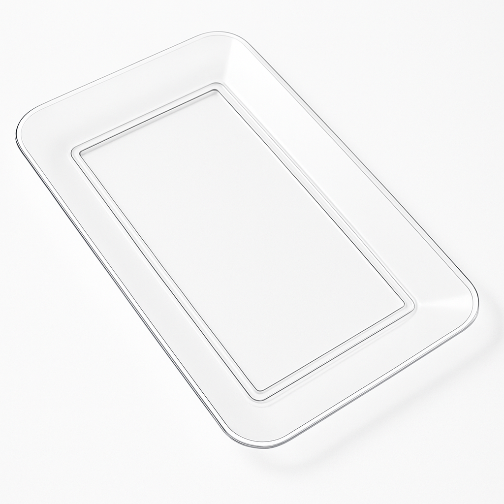 Clear Plastic Rectangular Serving Tray - 9" x 14.25"