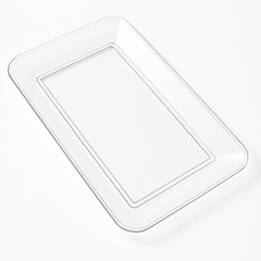 Clear Plastic Rectangular Serving Tray - 9" x 14.25"