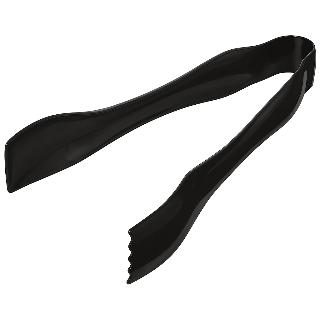 Mini Black Plastic Tongs - 2 Pack
