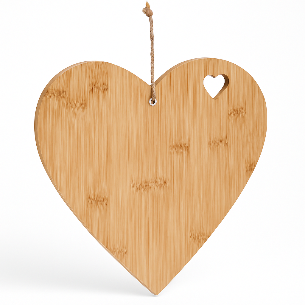 Heart-Shaped Bamboo Cutting Board for Valentine's Day