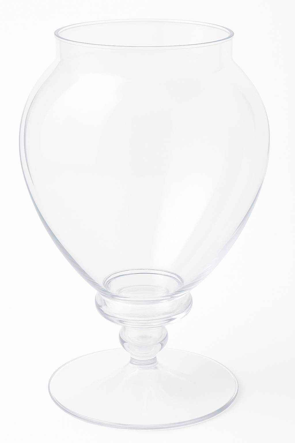 Clear Plastic Apothecary Jar with Pedestal Stand, 10-inch