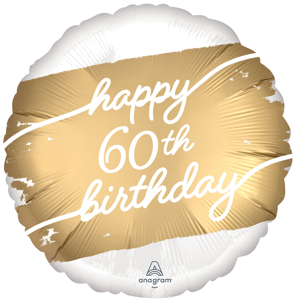 60th Golden Age Metallic Foil Birthday Balloon