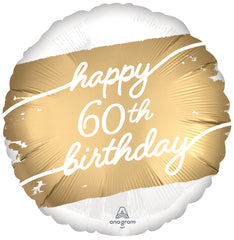 60th Golden Age Metallic Foil Birthday Balloon