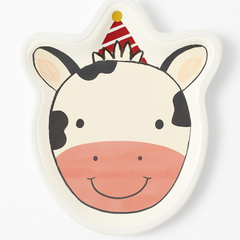 Cow-Shaped Barnyard Birthday Dessert Plates, 7-Inch, 8-Pack