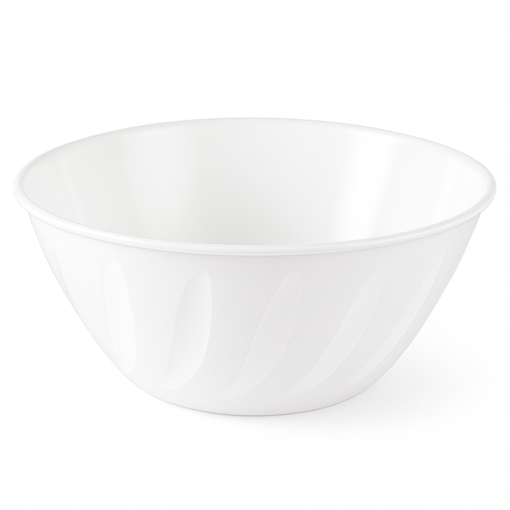 Elegant 2QT White Plastic Serving Bowl for Everyday Catering