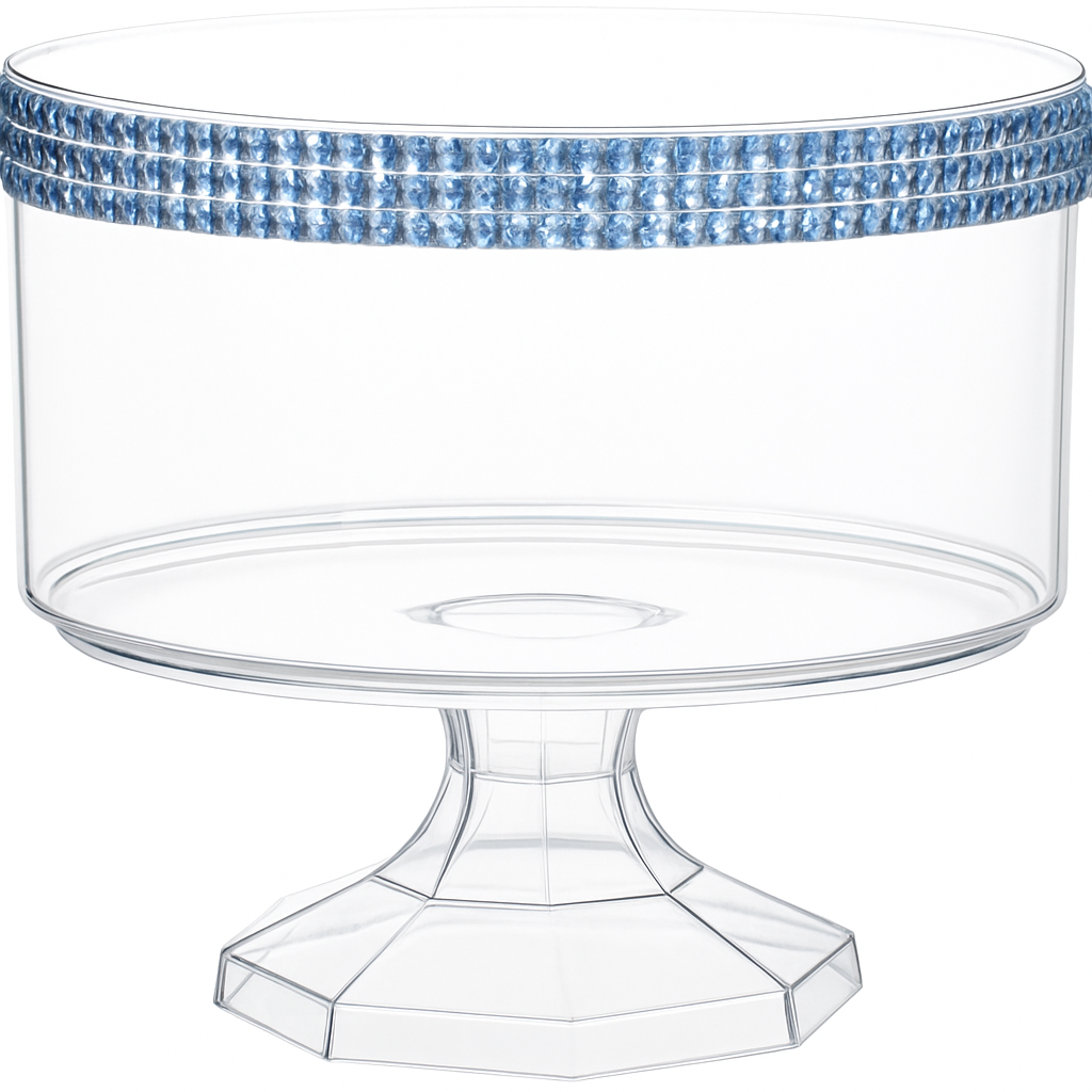 Caribbean Blue Rhinestone Trifle Bowl ‚Äì 40 oz.