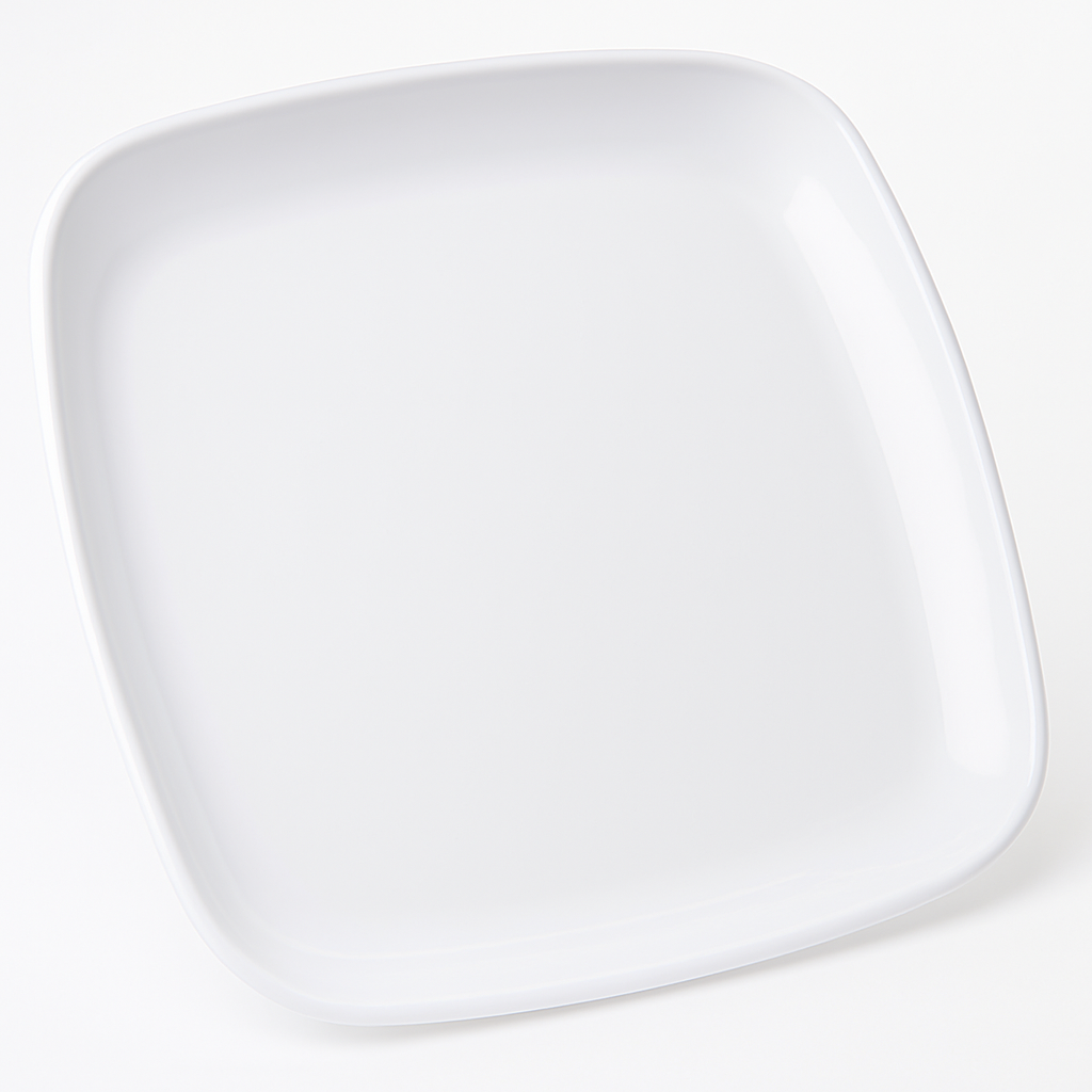Elegant 14" Square White Plastic Serving Platter