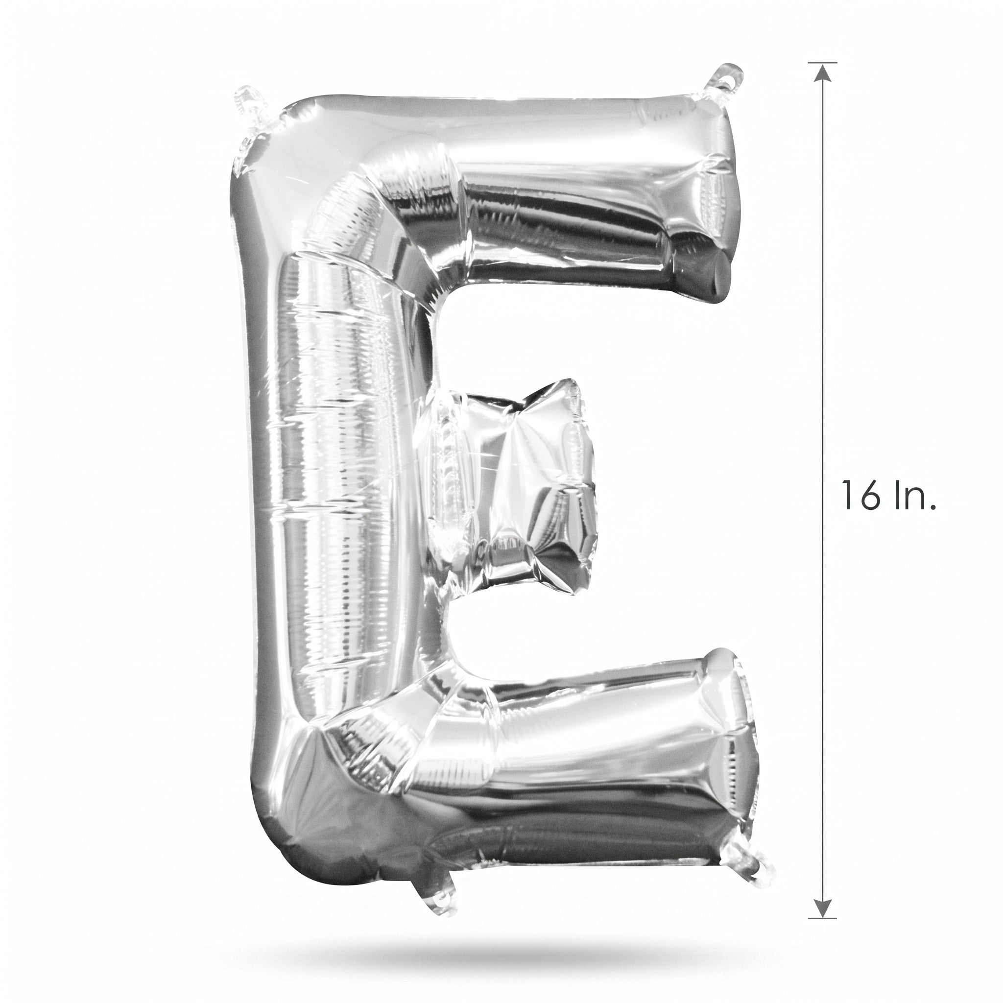 Silver Foil Letter 'E' Balloon - Air-Filled