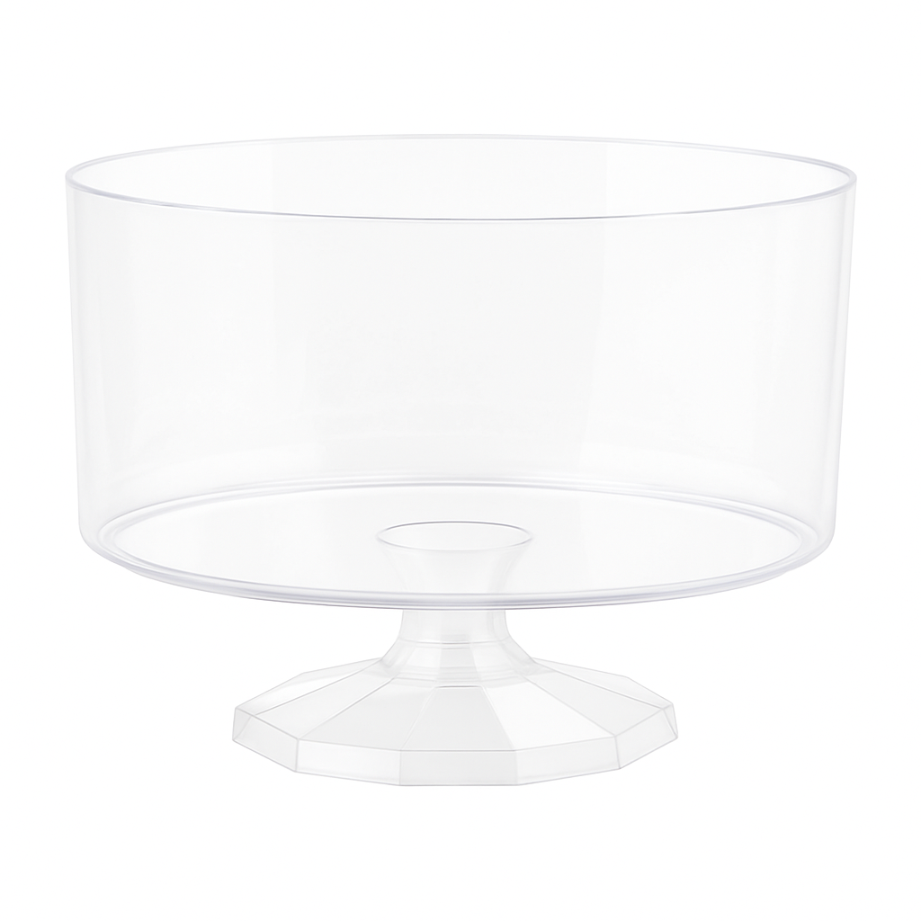 Small Clear Plastic Trifle Container - 40 oz Pedestal Server