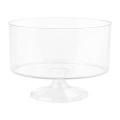 Small Clear Plastic Trifle Container - 40 oz Pedestal Server