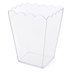 Large Clear Scalloped Plastic Container - 90 oz