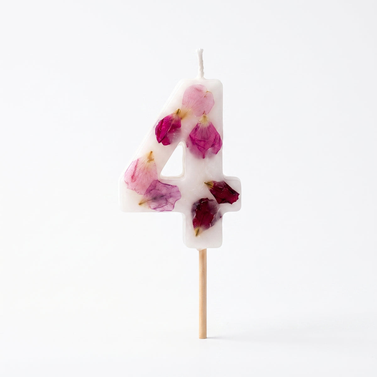Ginger Ray Pressed Petal Number 4 Birthday Candle