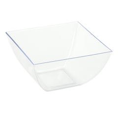 Clear Mini Square Plastic Bowls, 8 oz, 10-Pack