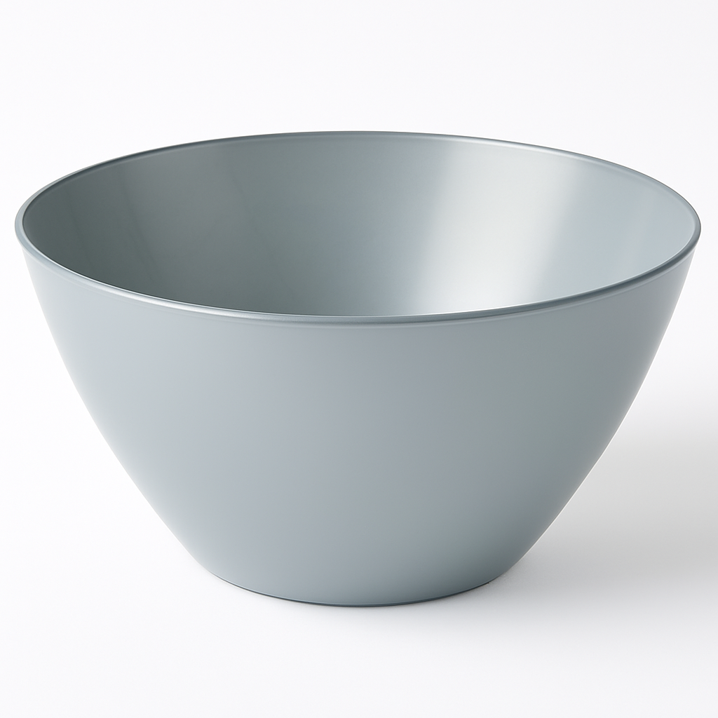 Silver 5 Qt Round Plastic Serving Bowl