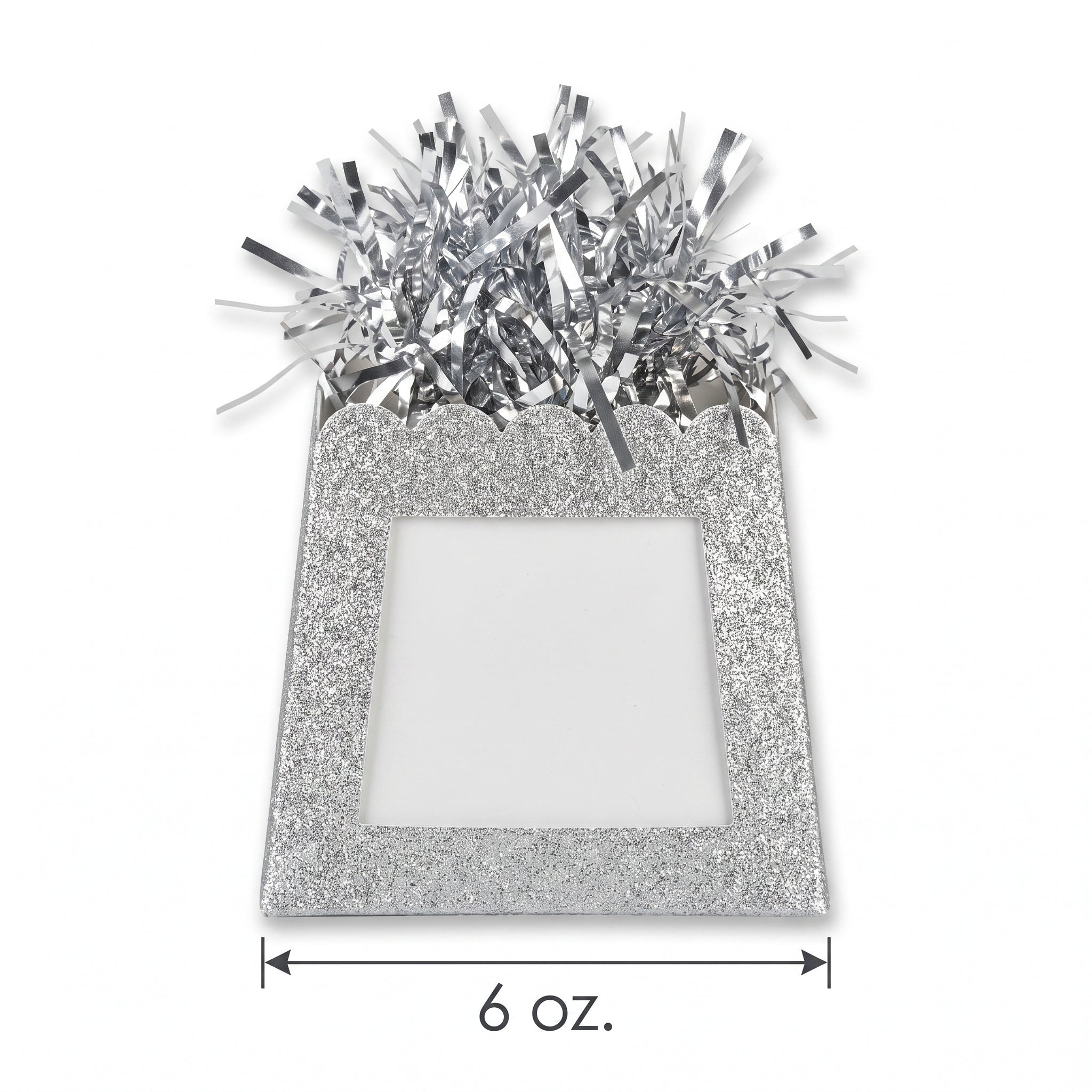 Silver Glitter Balloon Weight Centerpiece with Photo Frame