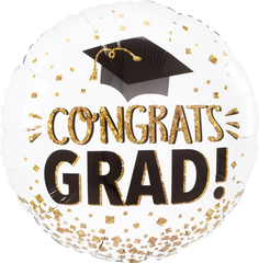 Gold Glitter "Congrats Grad" Foil Balloon