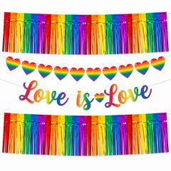 "Love is Love" Pride Rainbow Letter Banner Set, 4-Pack