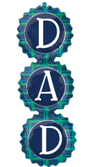 Super Shape Dad Checks Metallic Balloon