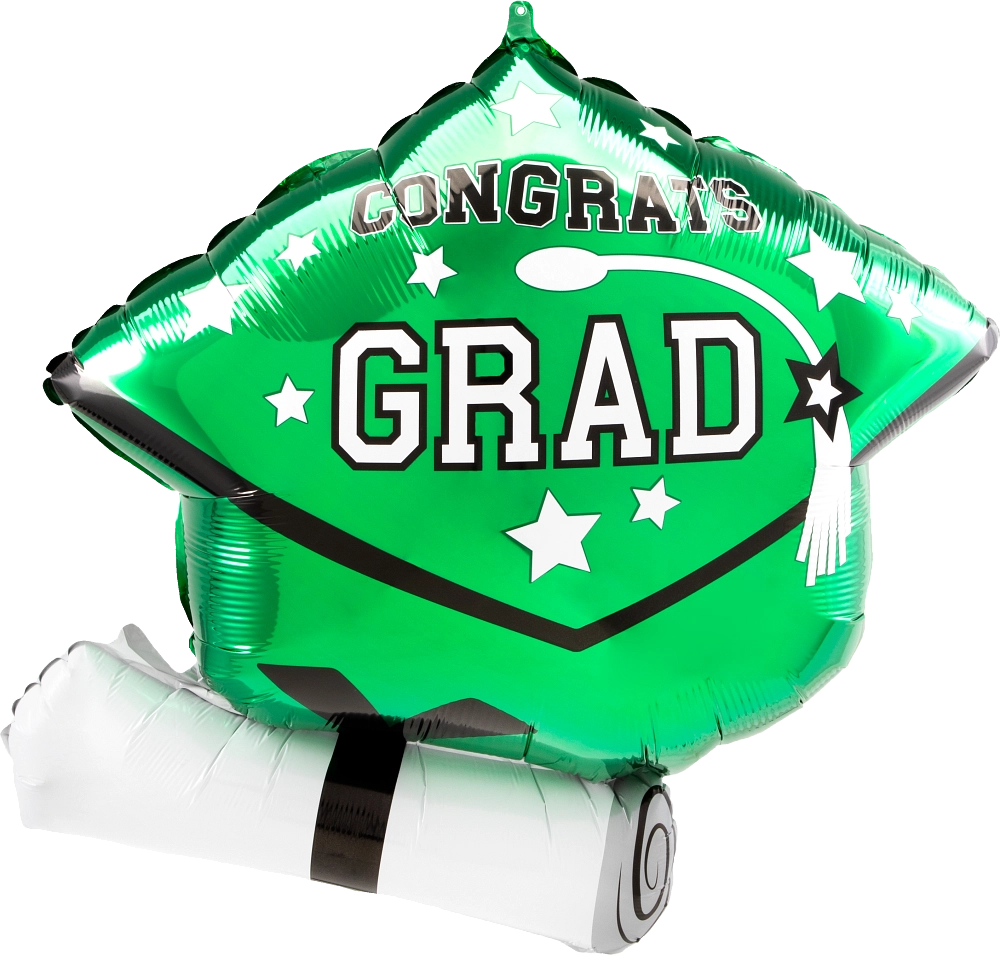 Giant Green Graduation Foil Balloon