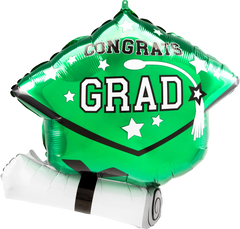 Giant Green Graduation Foil Balloon