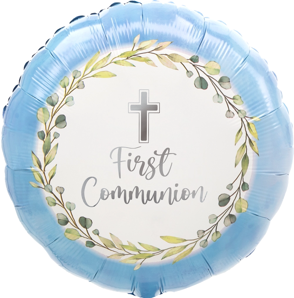 Blue My First Communion Foil Balloon