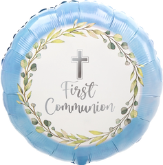 Blue My First Communion Foil Balloon