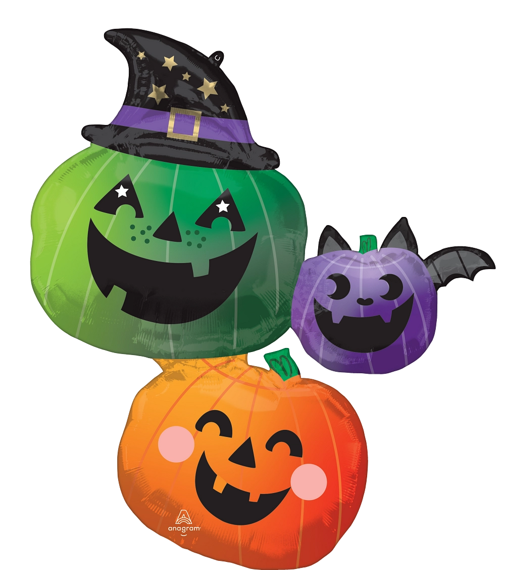 Halloween Fun & Spooky Pumpkin Sticker Foil Super Shape Balloon