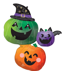 Halloween Fun & Spooky Pumpkin Sticker Foil Super Shape Balloon