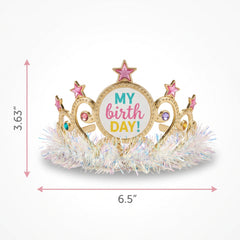 Happy Cake Day Light-Up Birthday Tiara with Tinsel Trim