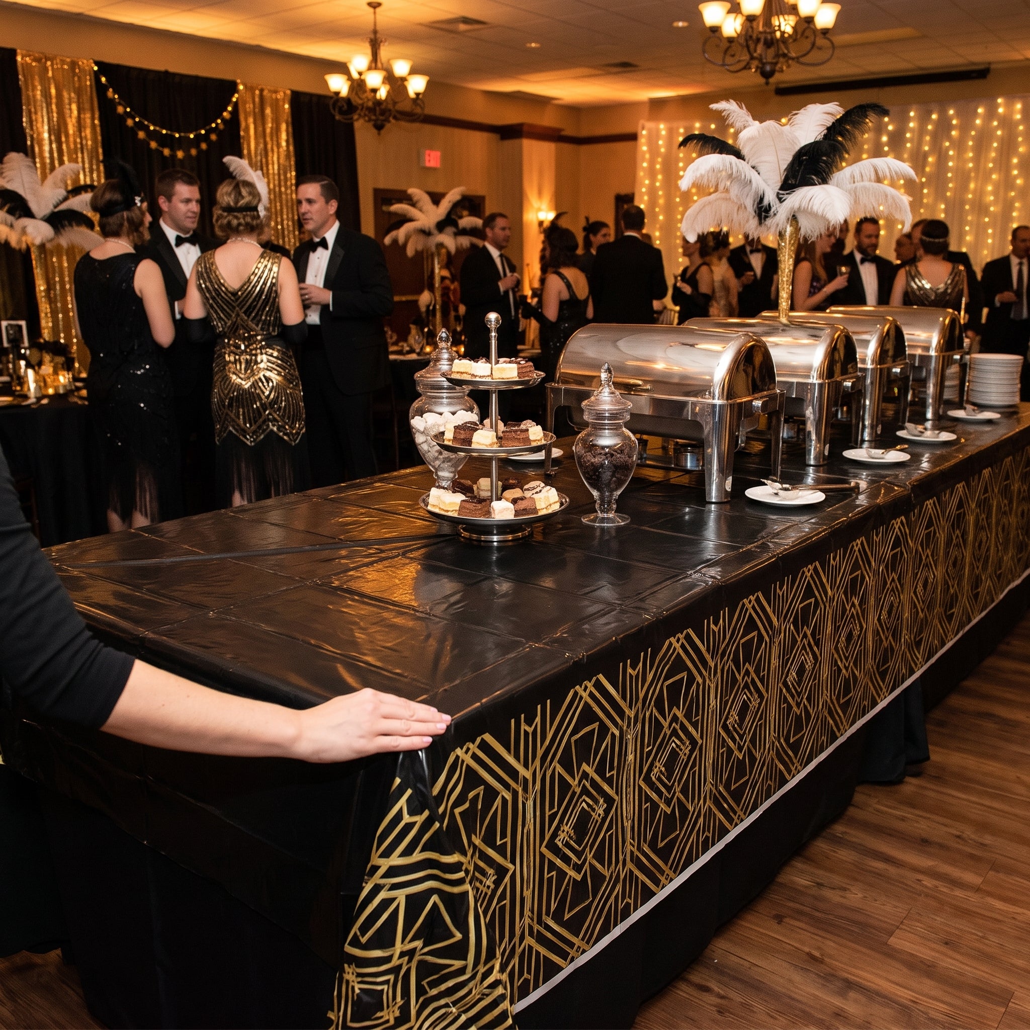 Hollywood Glitz & Glam Table Cover - Art Deco Style