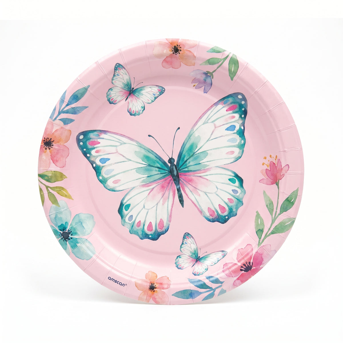 Flutter Butterfly 7" Round Paper Plates - 8 Pack