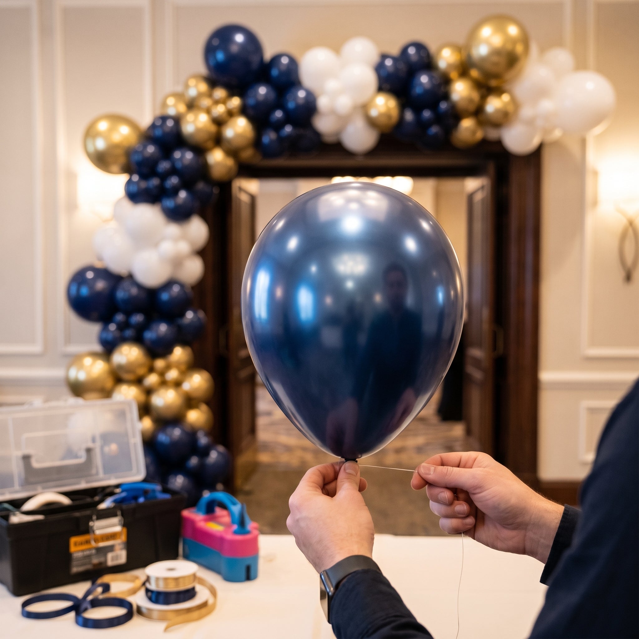 Elegant Satin Luxe Navy Latex Balloons - 11 Inch, 6 Pack