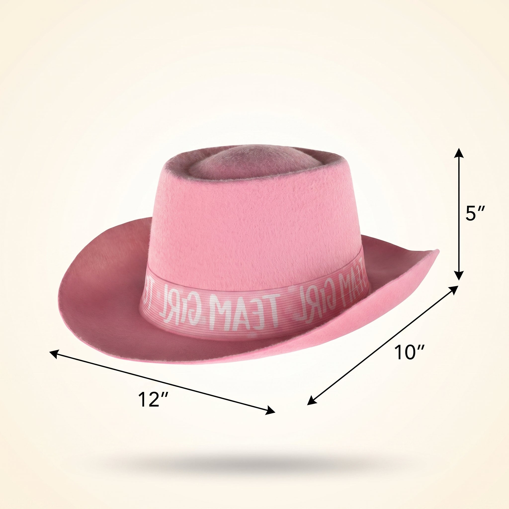 "Team Girl" Gender Reveal Felt Hat - Pink Wearable Baby Shower Accessory