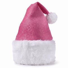 Deluxe Pink Santa Hat with Plush Trim