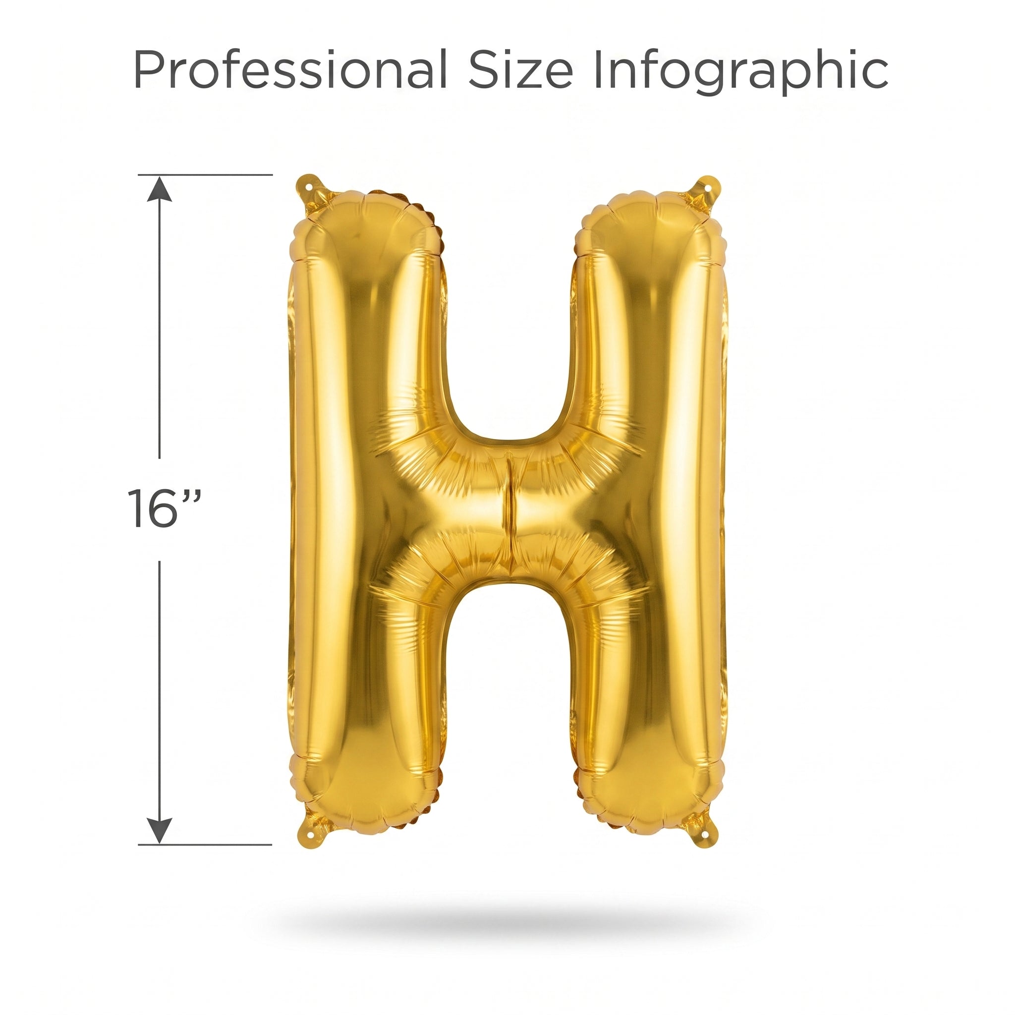 Gold Foil Letter "H" Balloon - Air Filled