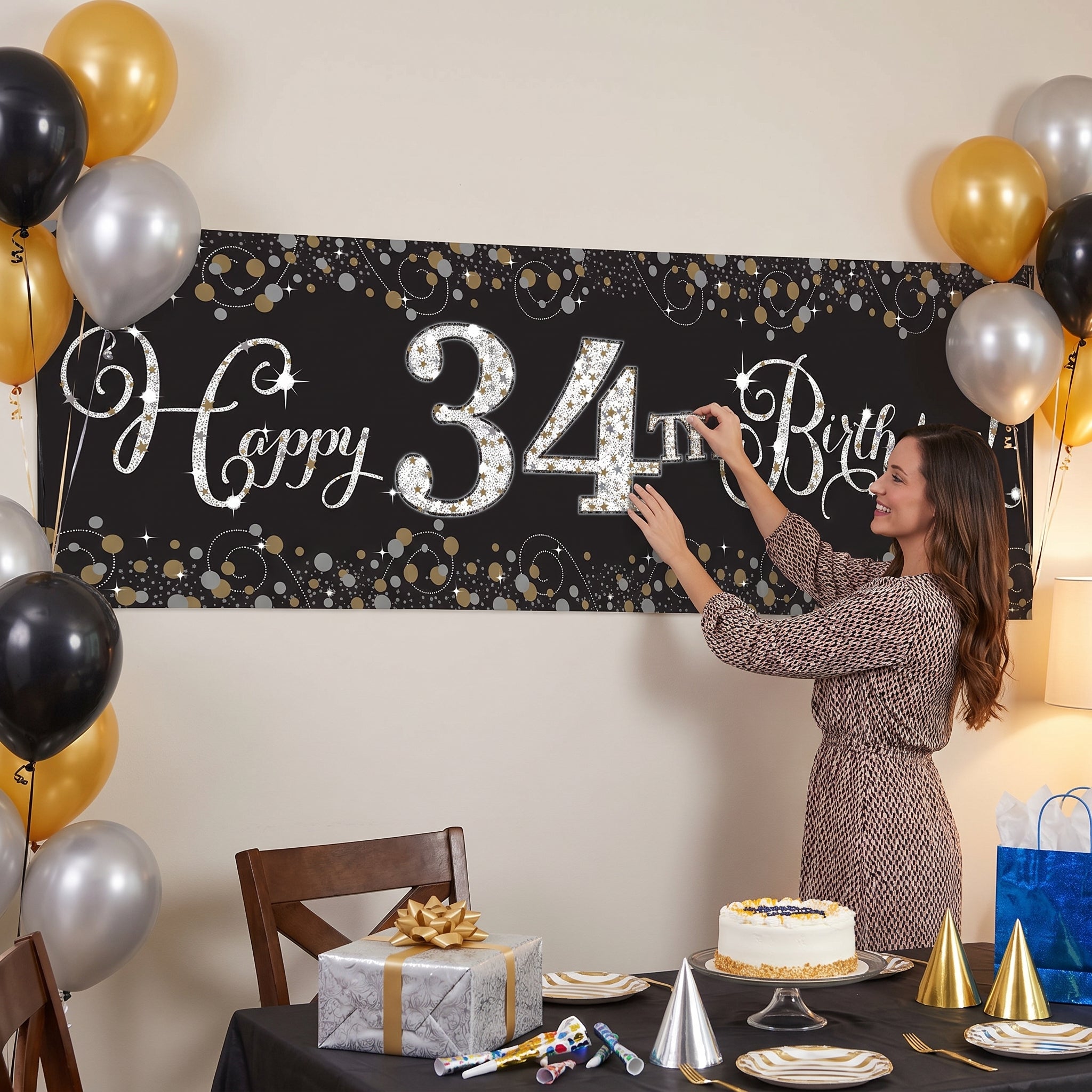 Sparkling Celebration Personalized Birthday Banner