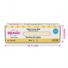 Vanilla Cream Plastic Table Cover Roll with Slide Cutter - 54" x 126 ft