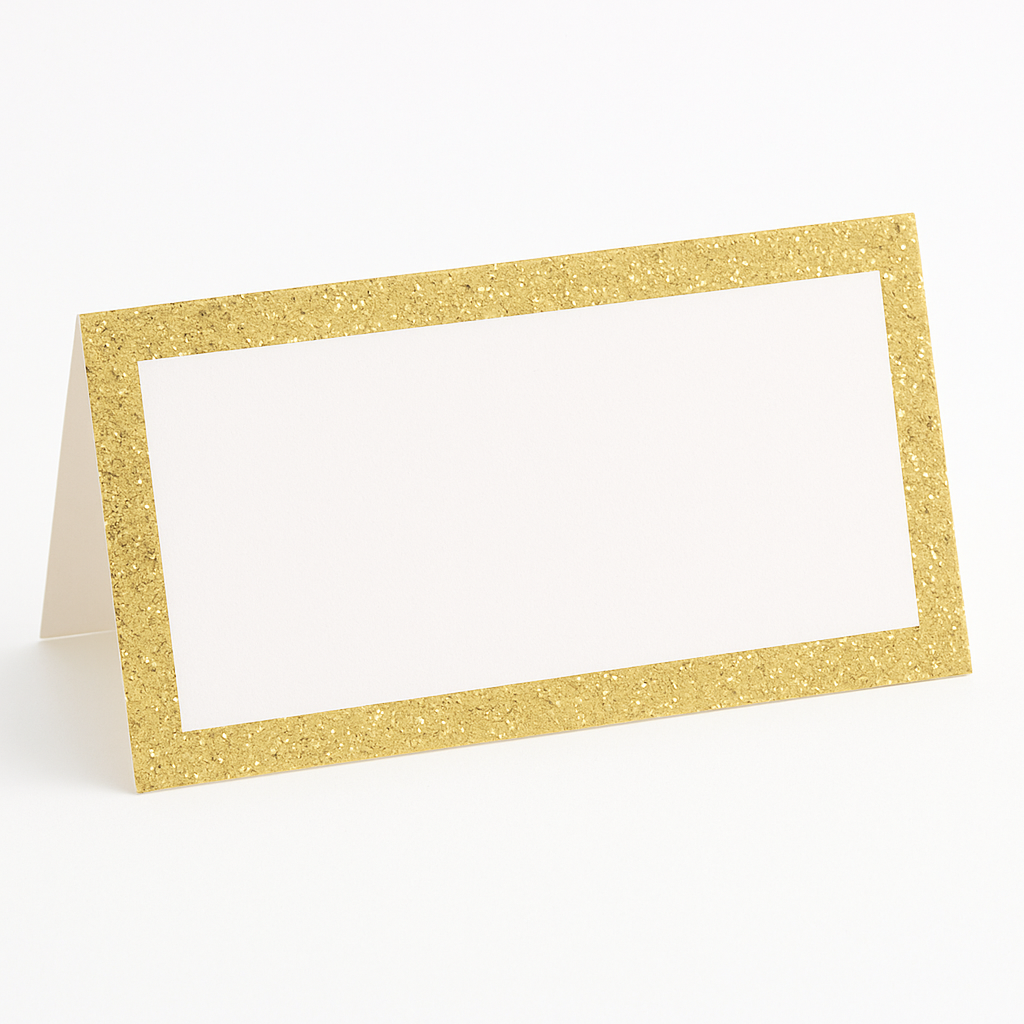 Glitter Gold Place Cards - Elegant Table Setting for Weddings, 50-Pack