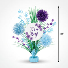 "It's a Boy" Tinsel Centerpiece Spray for Baby Showers