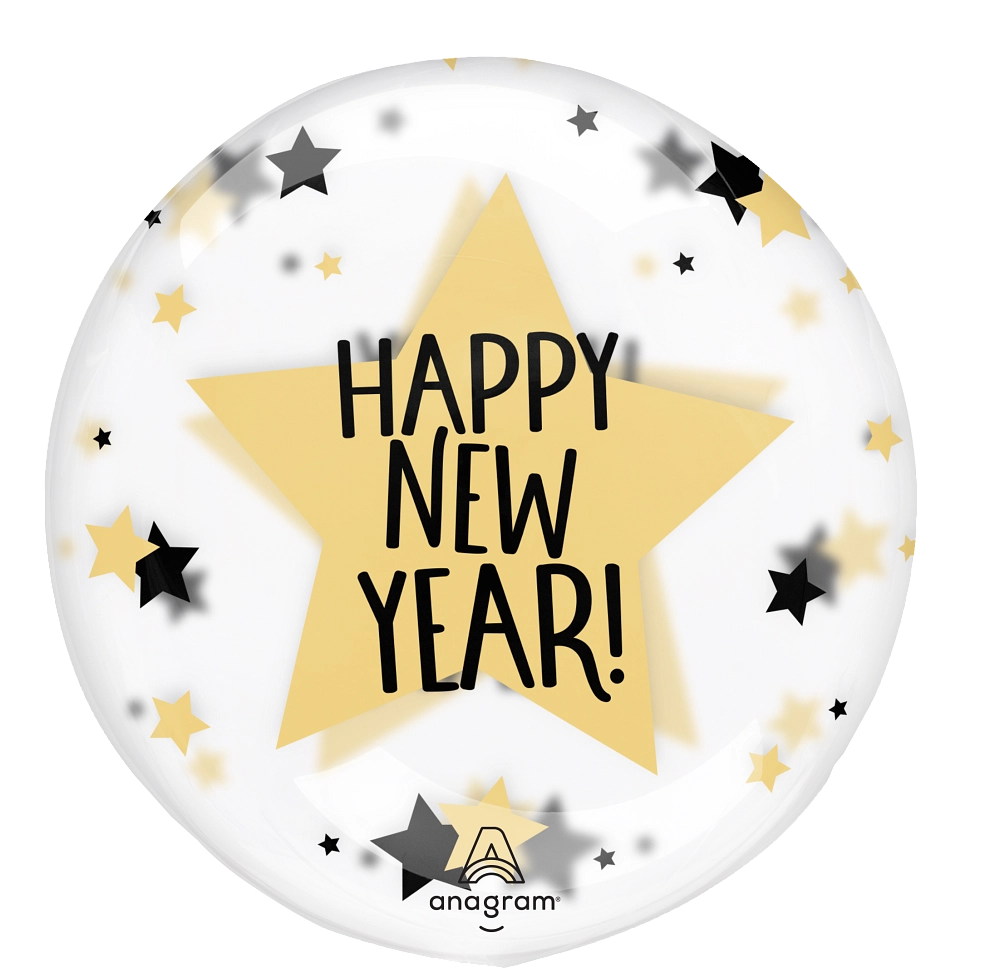 Geometric Clear New Year's Eve Foil Balloon