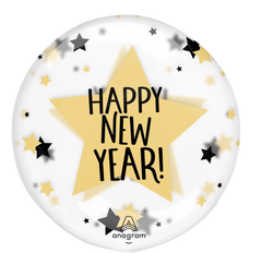 Geometric Clear New Year's Eve Foil Balloon